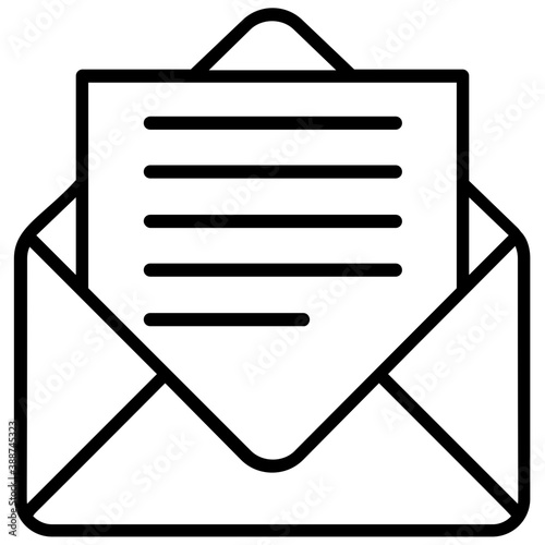 
Envelope holding a letter or draft paper, infographic for email 
