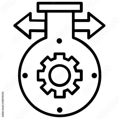 
Scientific apparatus embedded with cogwheel, depicting research settings icon 
