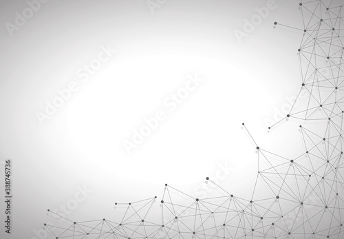 Network abstract connection isolated on gray background. Network technology background with dots and lines. Ai background. Modern abstract concept. Ai vector  network technology