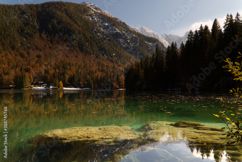Fototapeta Naklejka Na Ścianę i Meble -  Autumn in the Fusine lakes Natural Park, Italy