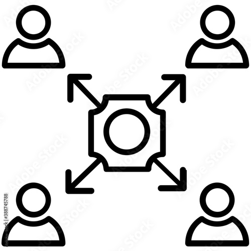 
Human avatar surrounded by a network of entities, this icon is for affiliate marketing 
