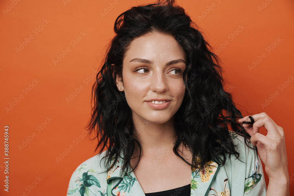Positive smiling woman isolated Positive smiling woman isolated