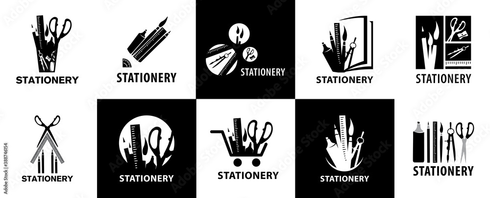 Vector logo, icon for a stationery store Stock Vector | Adobe Stock