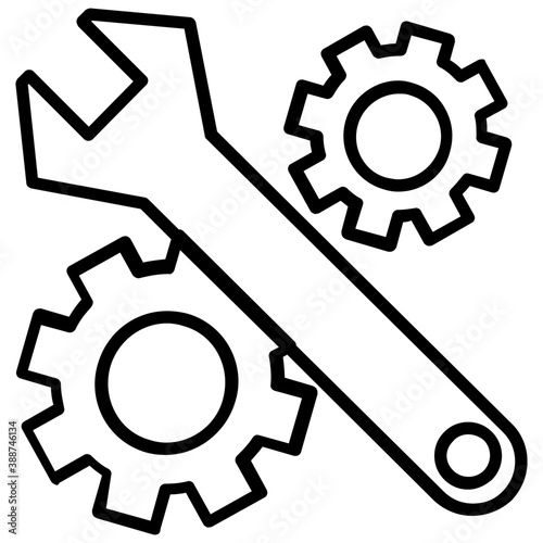 
Gears and a spanner together giving meaning to seo settings icon
