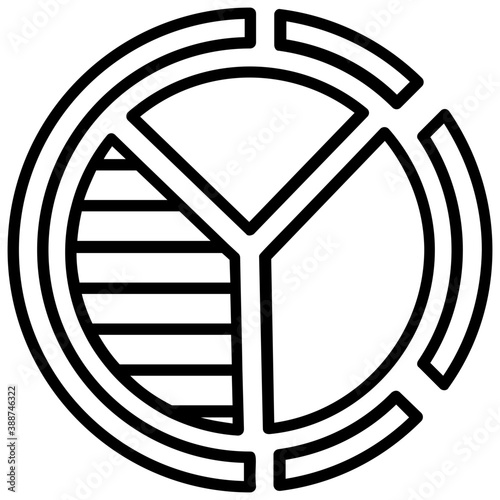 
Pie chart having a bar graph inside to offer market analysis icon
