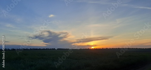 sunset over the river