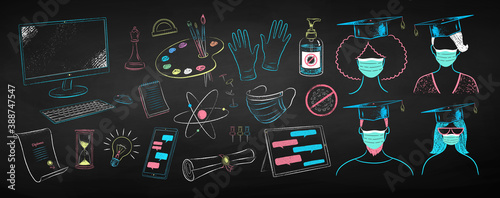 Collection of education objects and characters