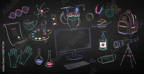 Collection of education objects and characters