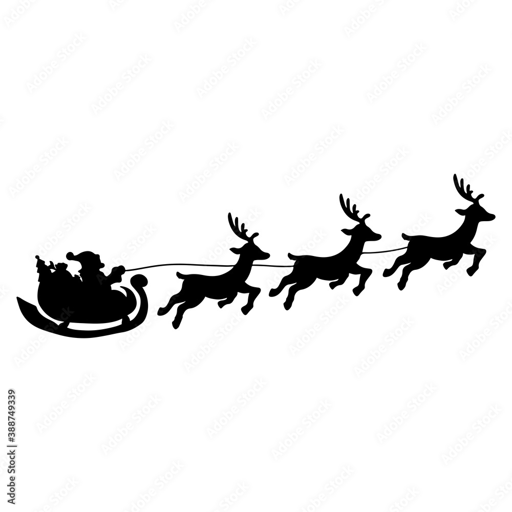 Santa Claus on the sky in winter season.Merry Christmas and Happy New Year. paper art design. Santa Claus silhouettes. Vector EPS 10. Santa Claus on the sky in winter season.Merry Christmas and Happy New Year. paper art design. Santa Claus silhouettes. Vector EPS 10.