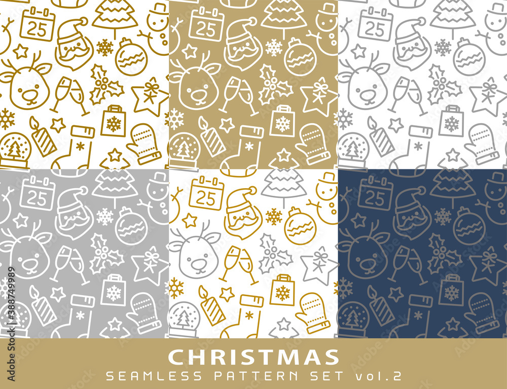 クリスマス　シームレスパターンセット　vol.2