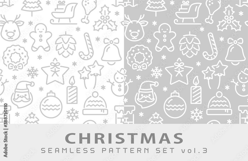クリスマス　シームレスパターンセット　vol.3
