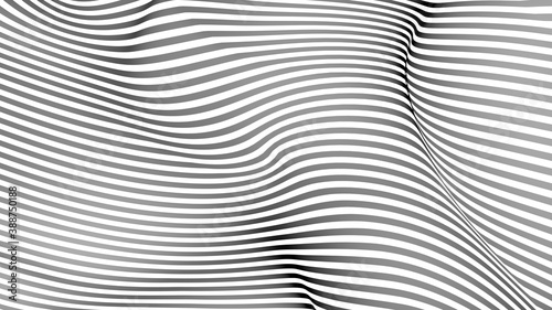 Black and white curve wave line abstract background.