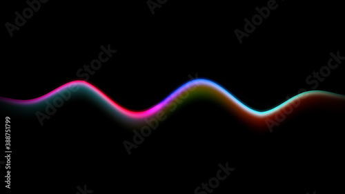 Sound wave line multicolor music abstract background. Neon light curved with colorful graphic design.
