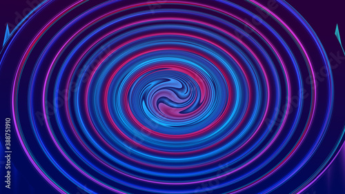 Pink purple neon circles abstract background.3D illustration with paper cut style.