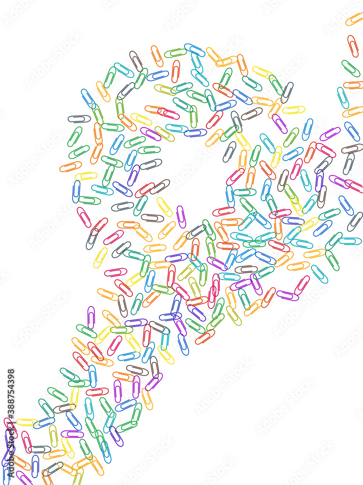 Stationary paperclips isolated on white background Stationary paperclips isolated on white background