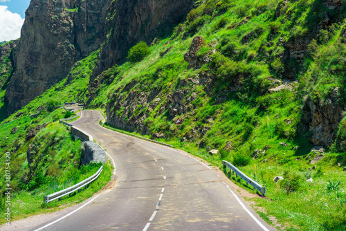 Highway in a beautiful place of Georgia in the mountains