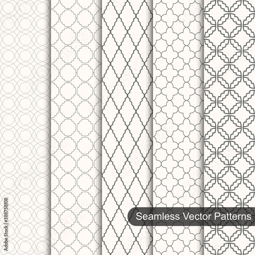Set of vector ornament seamless patterns