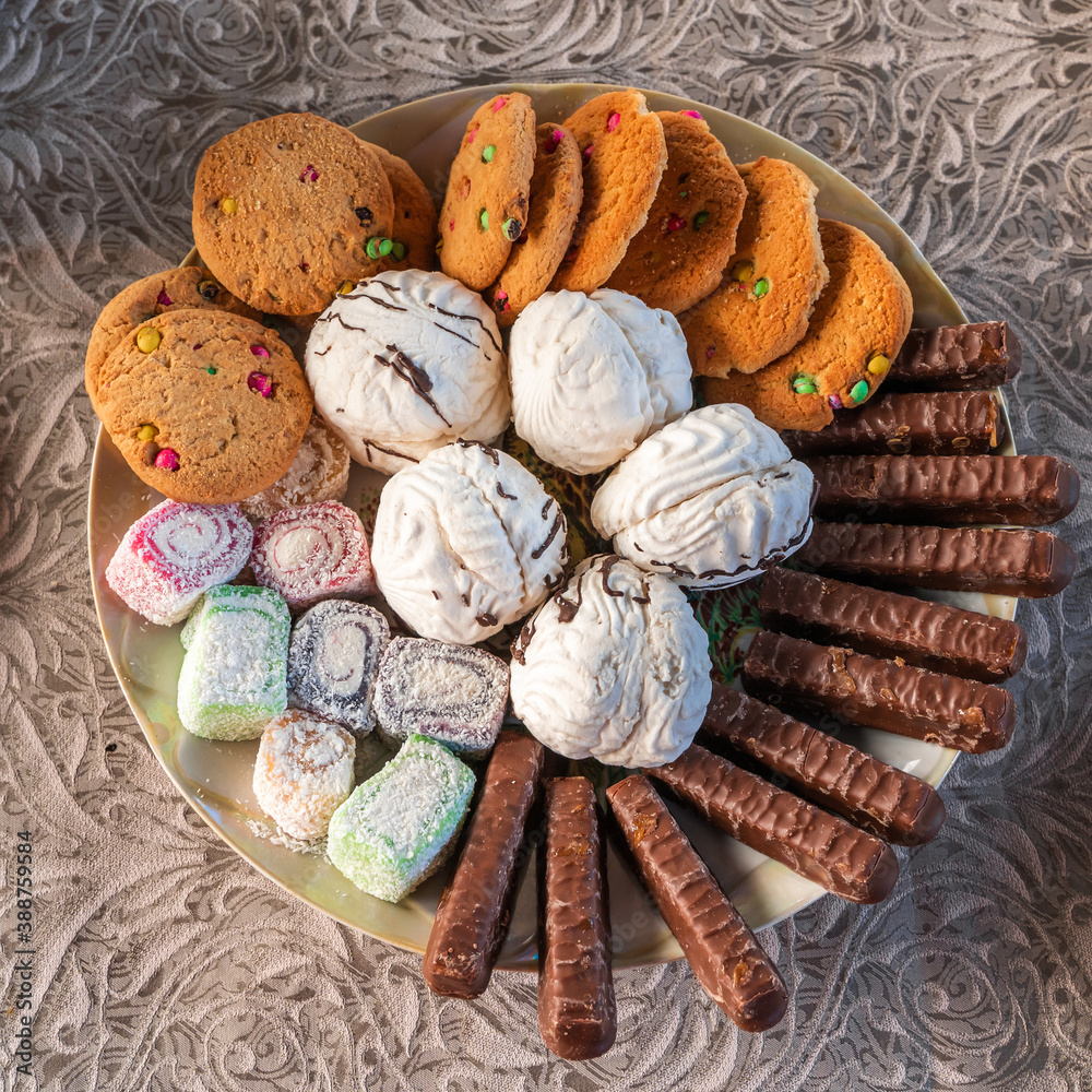 Set of Confectionery products on the plate