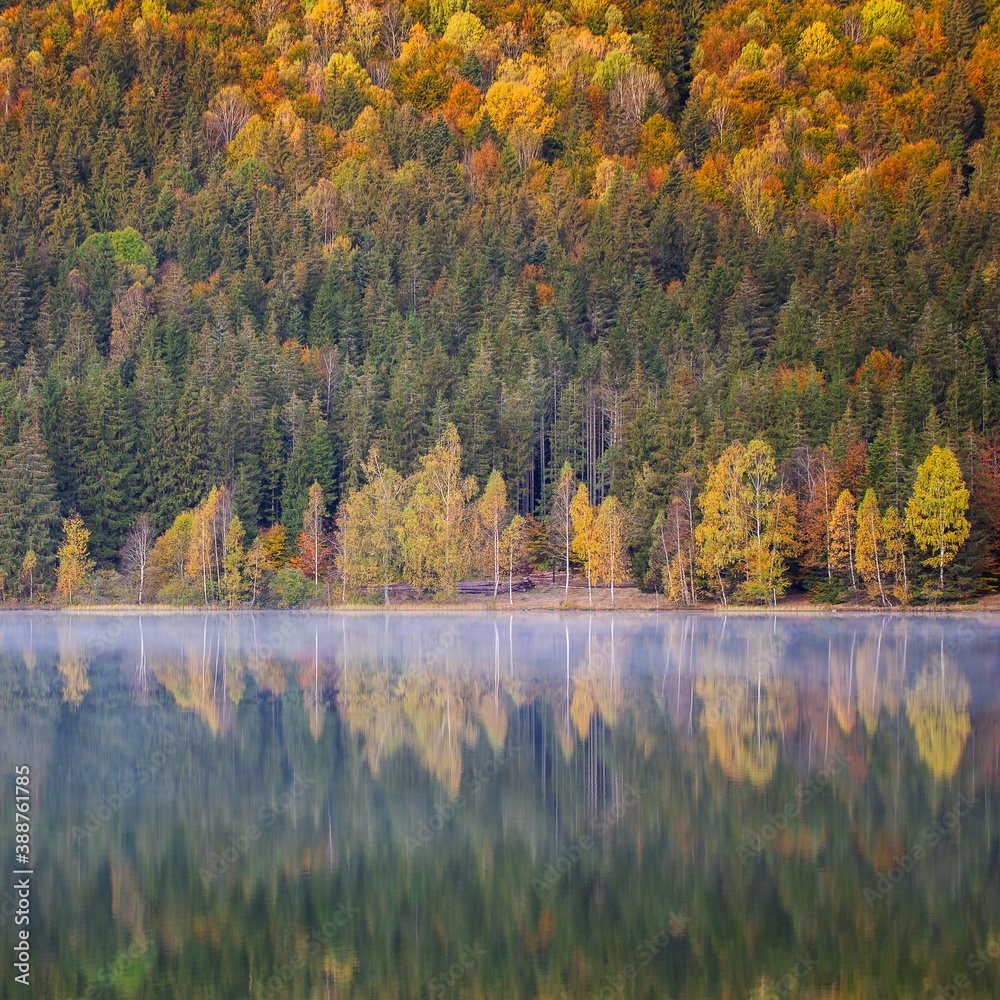 Autumn landscape at St. Ana Lake, in the heart of Transylvania, Romania