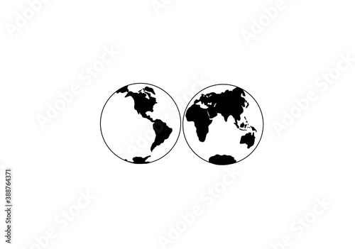 world map with globe