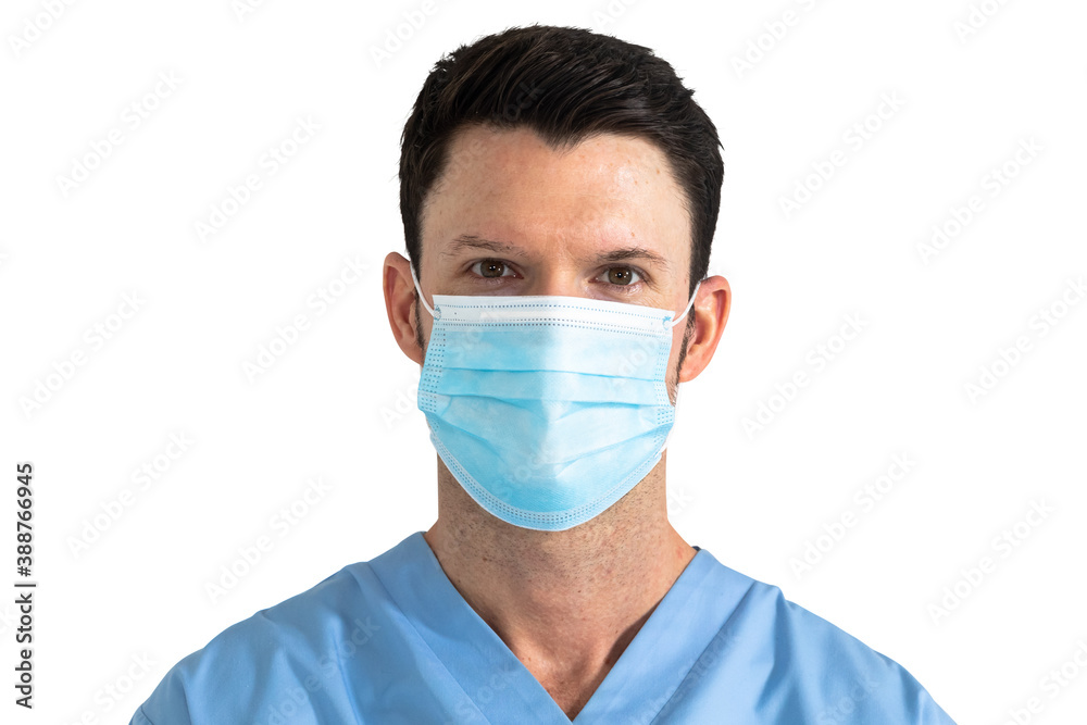 Portrait of male doctor wearing face mask against white background Portrait of male doctor wearing face mask against white background
