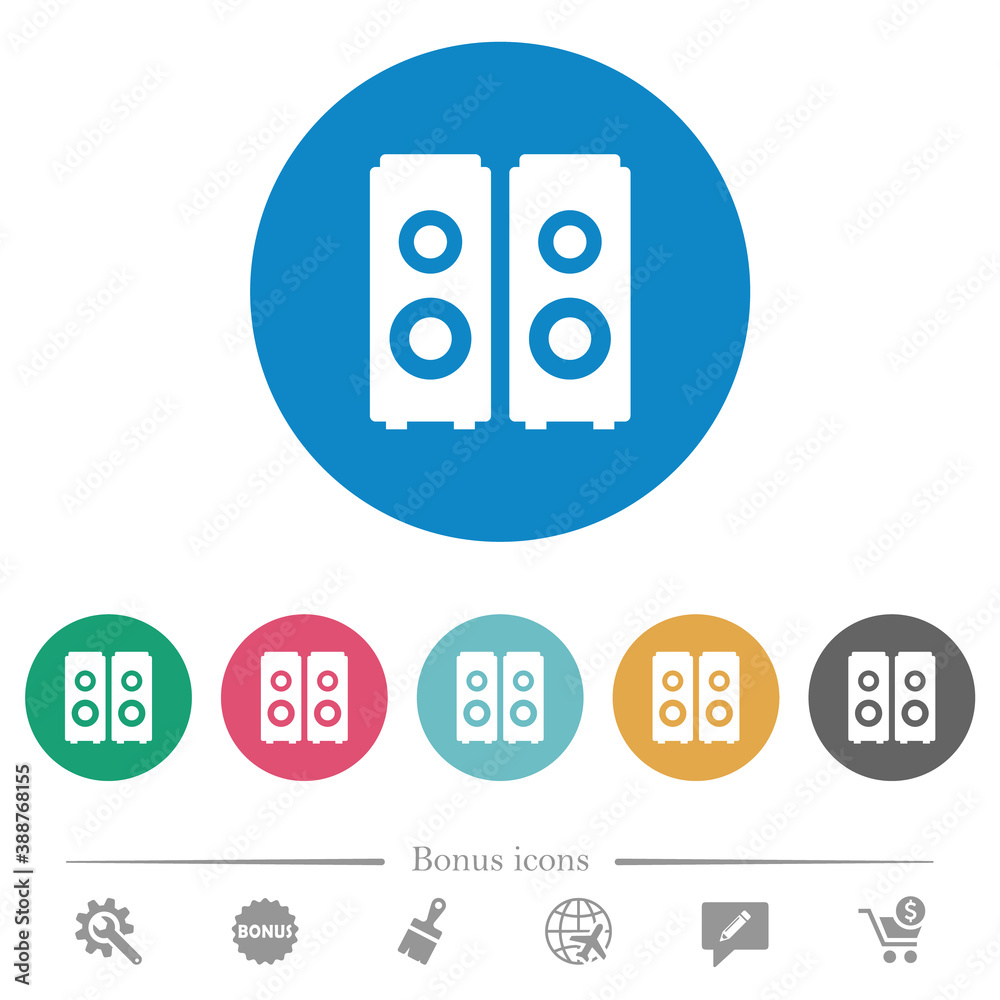 Speakers flat round icons Speakers flat round icons