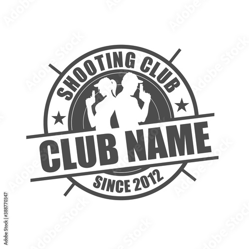 Vector logo, badge, symbol, icon template design for Shooting Club

