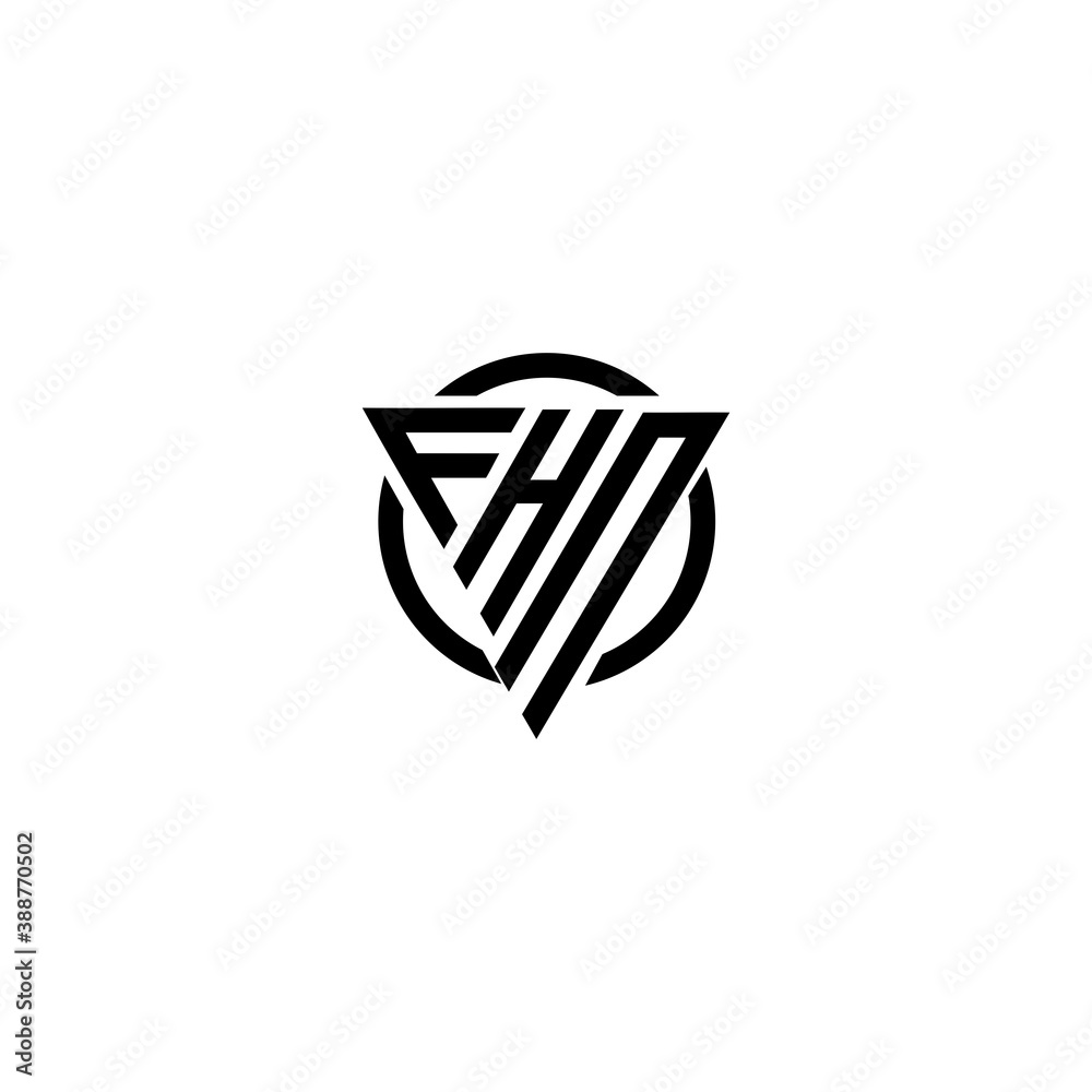 Initial letter FHN triangle monogram clean modern simple logo Initial letter FHN triangle monogram clean modern simple logo