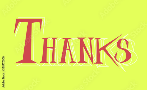Vector lettering of the word Thanks