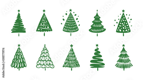 Christmas tree symbol. Holiday concept vector illustration