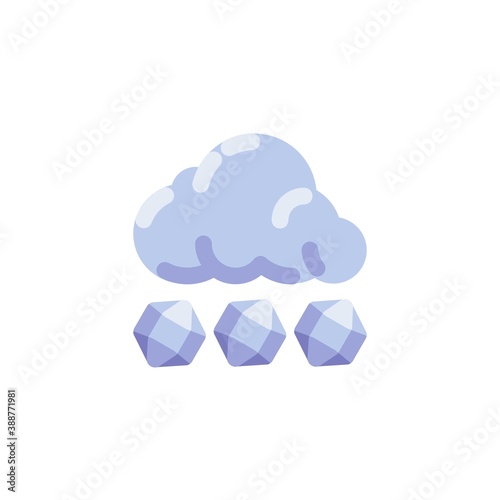 Hail Storm weather flat icon, vector sign, cloud with hail stones colorful pictogram isolated on white. Symbol, logo illustration. Flat style design