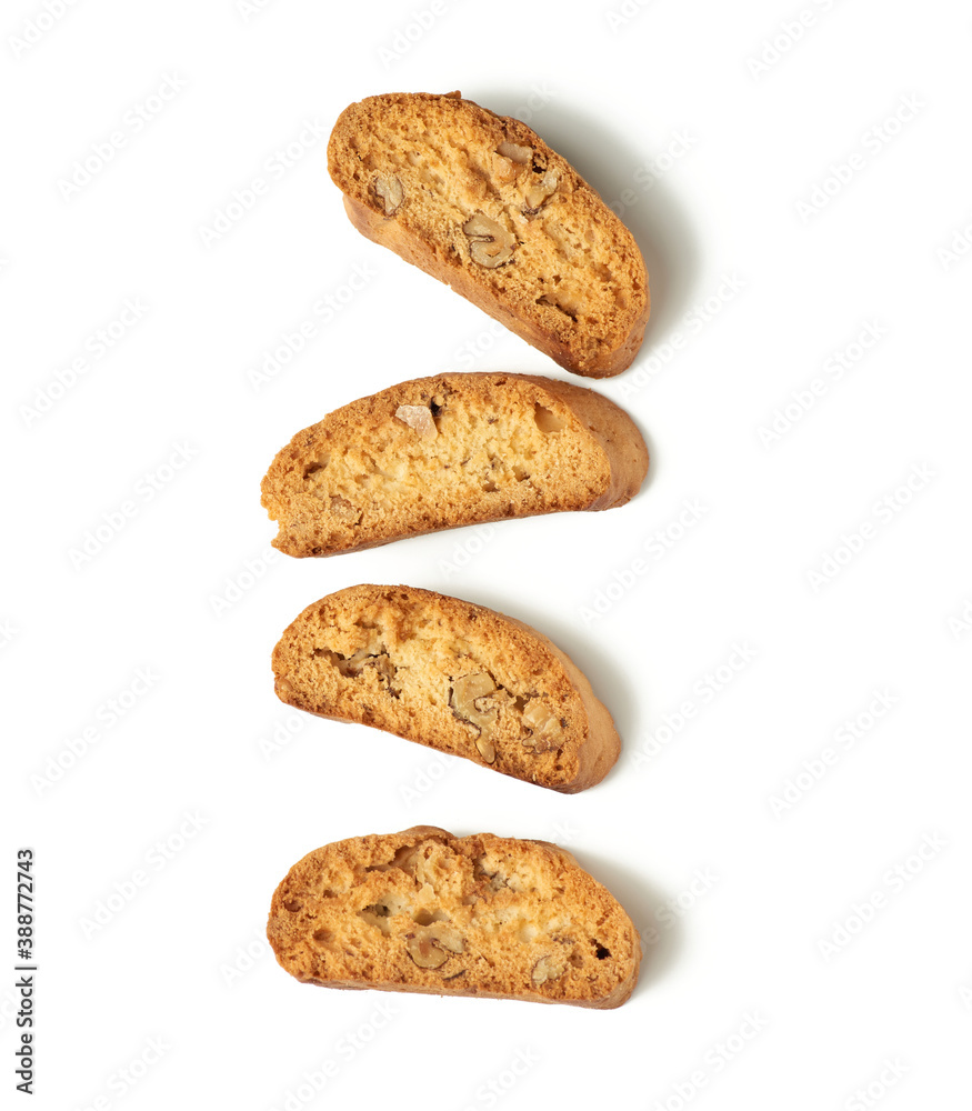 baked piece Italian almond biscotti, cantuccini cookies baked piece Italian almond biscotti, cantuccini cookies