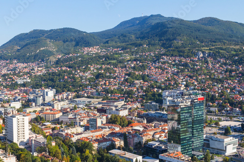 Panoramic view of the city of Sarajevo from the top of the top. Bosnia and Herzegovina © Shyshko Oleksandr