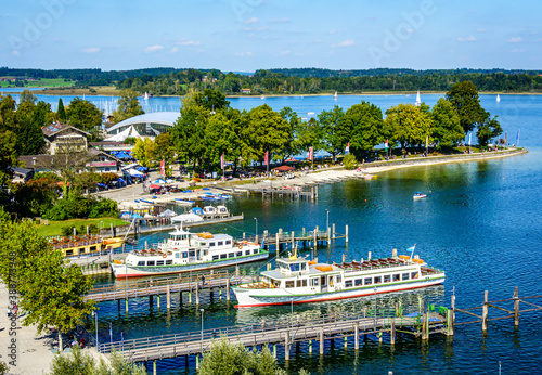 landscape at the Chiemsee lake in bavaria photo