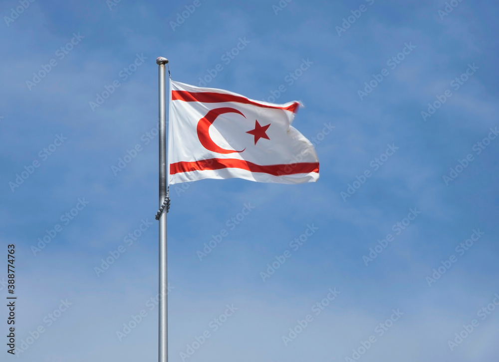 Flag of Northern Cyprus in Kyrenia. Cyprus