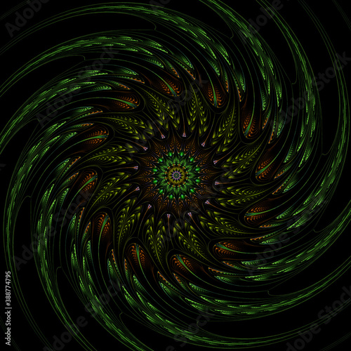 3d effect - abstract fractal swirl graphic
