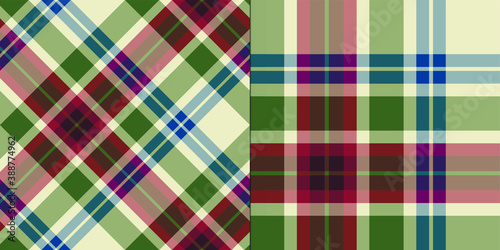 Seamless vector tartan patterns for fabric, textile, wrapping etc. Plaid backgrounds.  © Fidan.Stock
