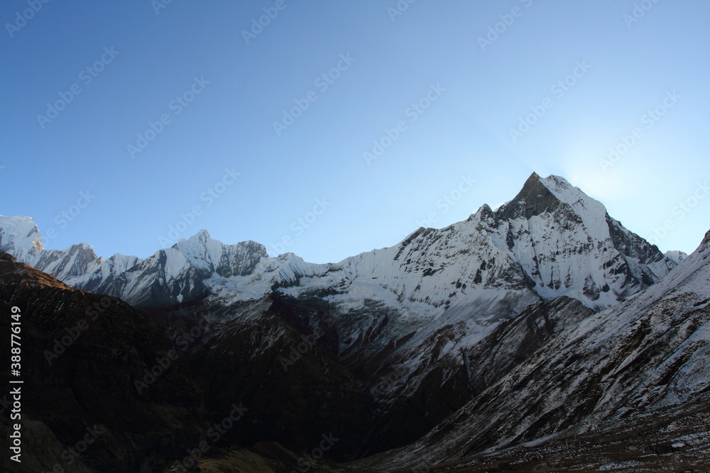 The view of Fishtail from Annapurna Base Camp.