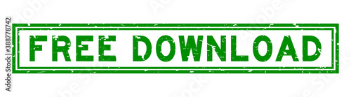 Grunge green free download word square rubber seal stamp on white background