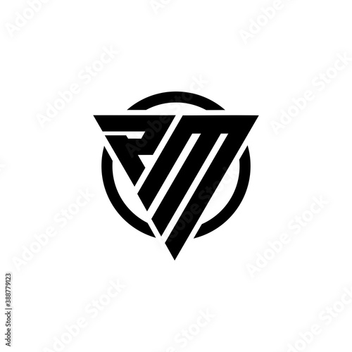 Initial letter PM triangle monogram clean modern simple logo