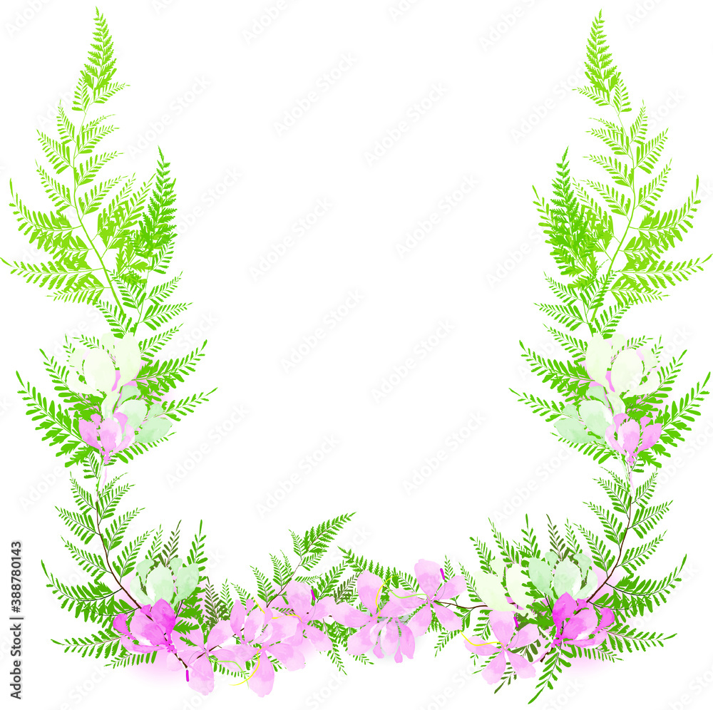 green leaves frame green leaves frame