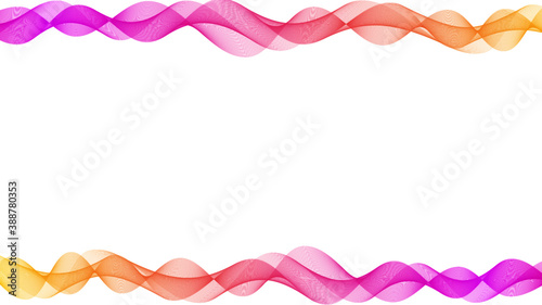Abstract minimalist geometric vector background, 3D wavy gradient colors vector cover. Creative trendy curved decorative banner, simple blank white copy space with frame for advertising or commercial © onajourney