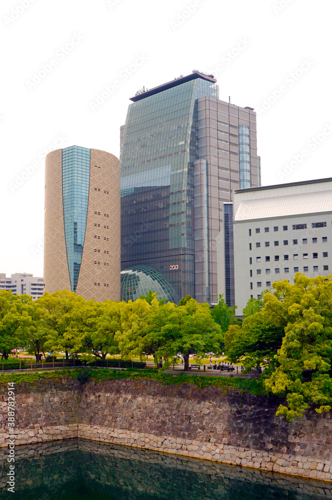 Fototapeta premium NHK,大阪放送局と大阪府警察本部