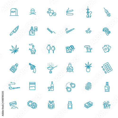 Simple Set of Drugs Related Vector Line Icons.