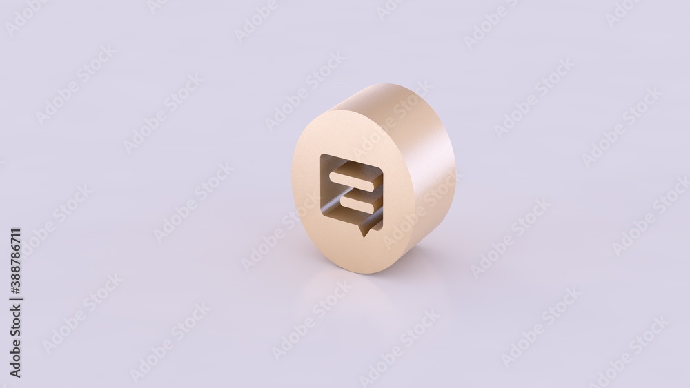 Comment icon engraved in a cylinder. 3D Rendering.
Comment icon engraved in a cylinder. 3D Rendering.