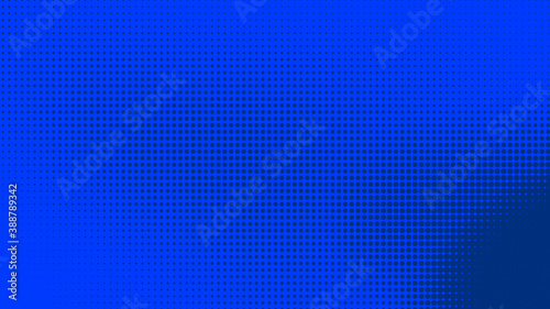 Dots halftone blue color pattern gradient texture with technology digital background. Dots pop art comics style with summer concept design.