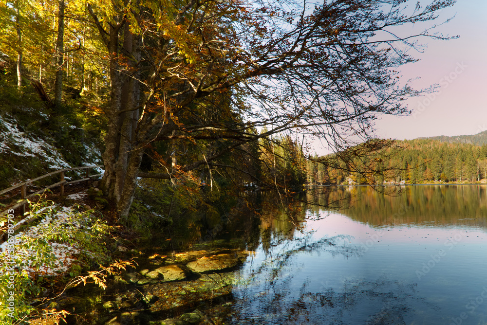 Autumn in the Fusine lakes Natural Park, Italy Autumn in the Fusine lakes Natural Park, Italy
