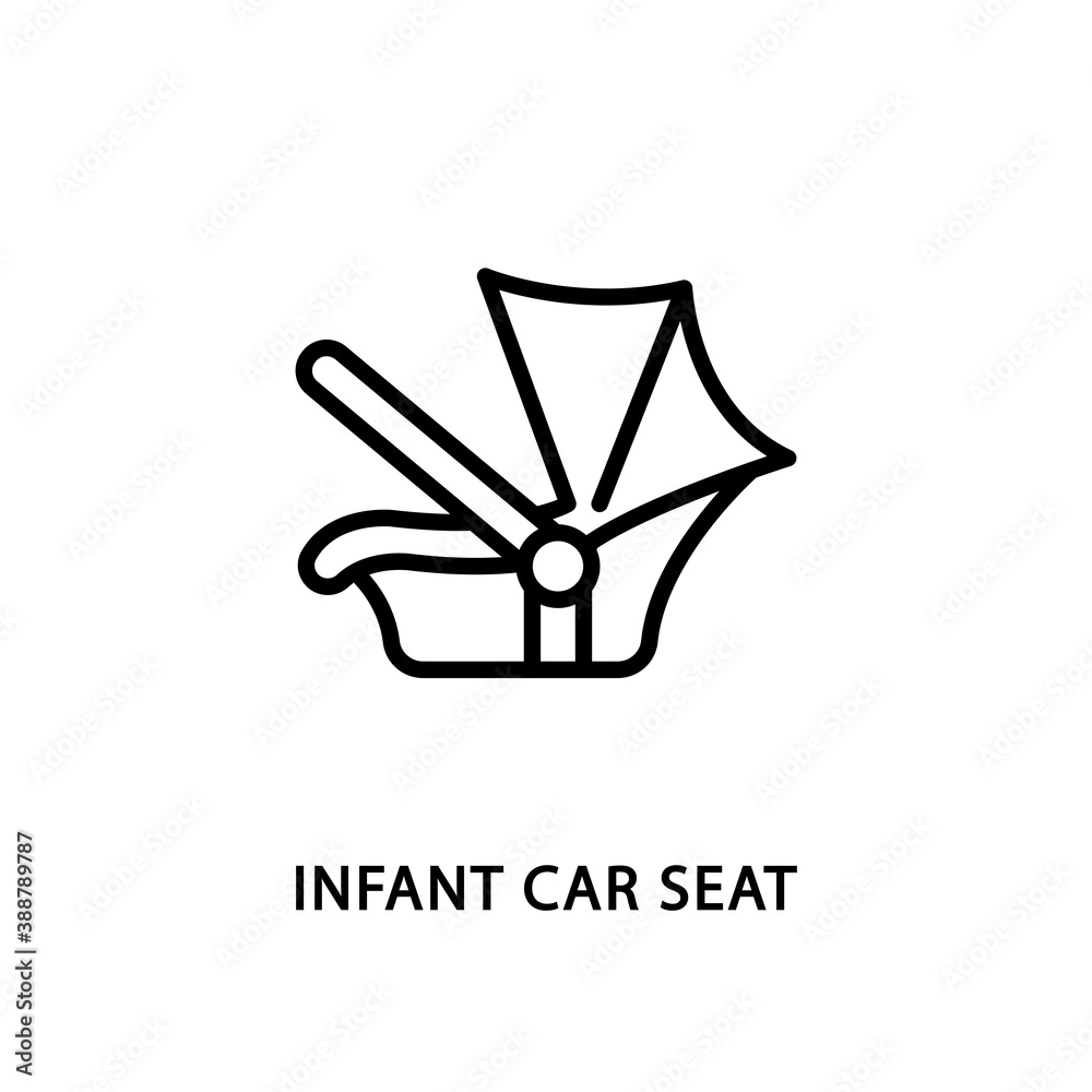 Infant car seat line flat icon. Vector illustration car safety seat Infant car seat line flat icon. Vector illustration car safety seat