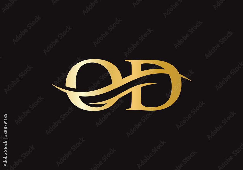 Fototapeta premium Initial OD logo design based on letter. OD logo design