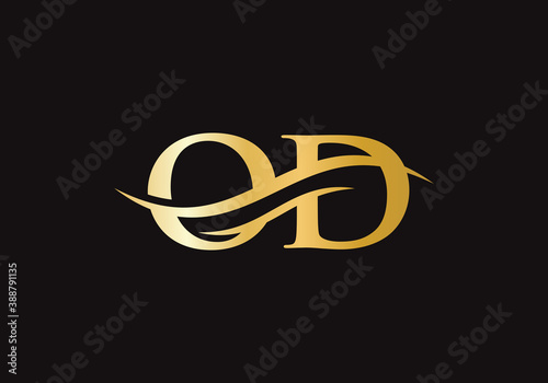 Initial OD logo design based on letter. OD logo design photo